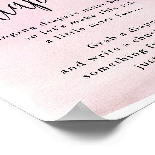 Over the Moon Roze Late Night Luiers Activiteit Poster (Hoek)