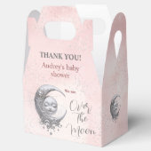Over The Moon Roze Meisje Baby shower Favor Box Bedankdoosjes (Geopend)
