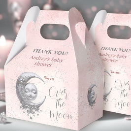 Over The Moon Roze Meisje Baby shower Favor Box Bedankdoosjes