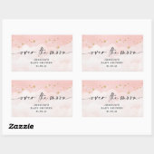 Over The Moon Roze Meisje Baby Shower Rechthoekige Sticker (Vel)