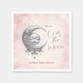 Over The Moon Roze Meisje Baby shower Servetten (Voorkant)