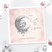 Over The Moon Roze Meisje Baby shower Servetten