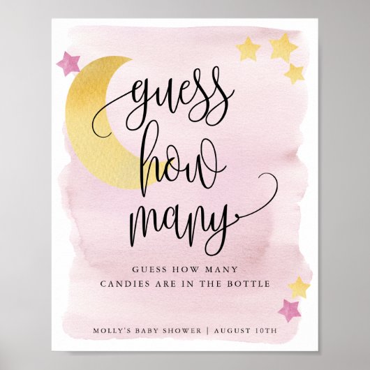 Over the Moon Roze Raad Hoeveel Game Poster (Voorkant)