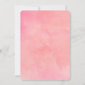 Over The Moon Roze Waterverf Baby shower Kaart (Achterkant)