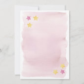 Over the Moon, Roze Waterverf Baby Shower Kaart (Achterkant)