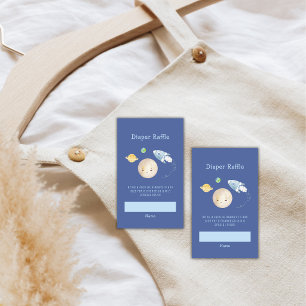Over The Moon Ruimteschip Luier Raffle Baby Shower Informatiekaartje