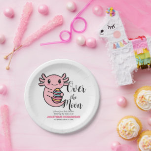Over the Moon Schattige Axolotl met Paasei Papieren Bordje