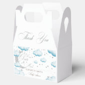 Over the Moon Silver Blue Boy Baby shower Bedankdoosjes (Geopend)