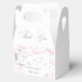 Over the Moon Silver Pink Girl Baby shower Bedankdoosjes (Geopend)