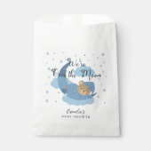 Over the Moon Slapen Beer Boy Baby shower Bedankzakje (Voorkant)