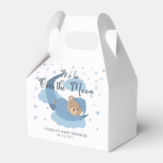 Over The Moon Slapen Beer Meisje Baby shower Bedankdoosjes (Voorkant Zijde)