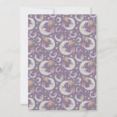 Over the Moon Stars Floral Lavender Baby shower Kaart (Achterkant)