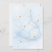 Over the Moon Stars Vliegtuigcode Baby Boy Shower Kaart (Achterkant)