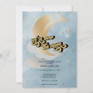 Over the Moon Ster Baby Shower Uitnodiging