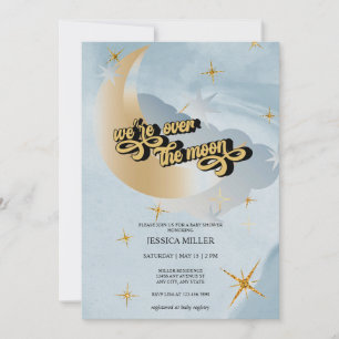 Over the Moon Ster Baby Shower Uitnodiging