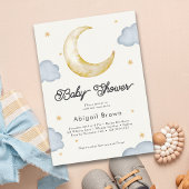 Over the moon sterren genderneutraal baby shower kaart