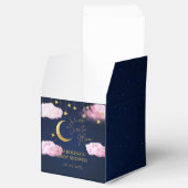 Over the Moon sterren roze baby shower Bedankdoosjes (Geopend)