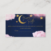 Over the Moon sterren roze baby shower Luier Informatiekaartje (Voorkant)