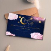 Over the Moon sterren roze baby shower Luier Informatiekaartje