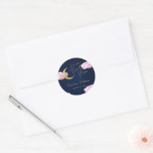 Over the Moon sterren roze baby shower Ronde Sticker (Envelop)