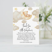 Over The Moon sterren Teddybeer Babyshower Bedankkaart (Staand voorkant)