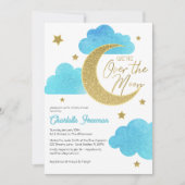 Over the Moon Sterrennacht Baby shower Uitnodiging (Voorkant)