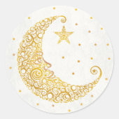 Over the Moon Sticker - Goud (Voorkant)