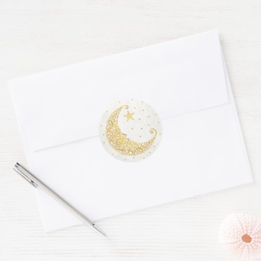 Over the Moon Sticker - Goud (Envelop)