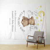 Over the Moon Teddy Bear Baby shower Achtergrond Wandkleed (In Situ (horizontaal))