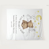 Over the Moon Teddy Bear Baby shower Achtergrond Wandkleed (Voorkant (horizontaal))