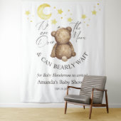 Over the Moon Teddy Bear Baby shower Achtergrond Wandkleed (In situ)