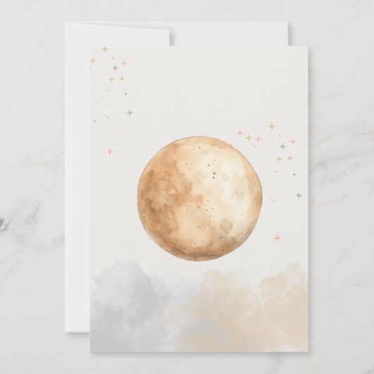 Over the Moon Teddy Bear Baby shower Invitation Kaart (Achterkant)