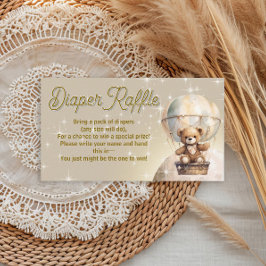 Over the Moon Teddy Bear Baby shower Luier Raffle Informatiekaartje