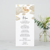 Over The Moon Teddy Bear Baby Shower Menu Card (Staand voorkant)