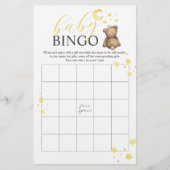 Over the Moon Teddy Bear BINGO Baby shower spel Flyer (Voorkant)