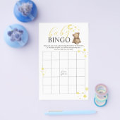 Over the Moon Teddy Bear BINGO Baby shower spel Flyer (Enkel)