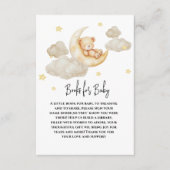 Over The Moon Teddy Bear Books for Baby Shower  Informatiekaartje (Voorkant)