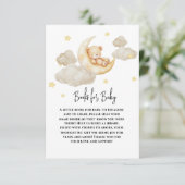 Over The Moon Teddy Bear Books for Baby Shower  Informatiekaartje (Staand voorkant)