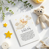Over The Moon Teddy Bear Books for Baby Shower  Informatiekaartje