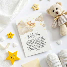 Over The Moon Teddy Bear Books for Baby Shower  Informatiekaartje