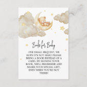Over The Moon Teddy Bear Books for Baby Shower Informatiekaartje (Voorkant)