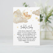 Over The Moon Teddy Bear Books for Baby Shower Informatiekaartje (Staand voorkant)