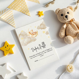 Over The Moon Teddy Bear Diaper Raffle Baby Shower Informatiekaartje