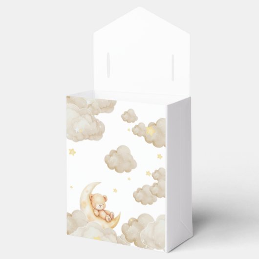 Over The Moon Teddy Bear  Stars Baby Shower Bedankdoosjes (Geopend)