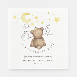 Over The Moon Teddybeer Baby Shower Servet