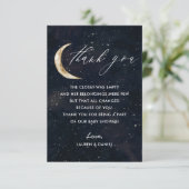 Over The Moon Thema Baby Shower Bedankkaartjes Bedankkaart (Staand voorkant)