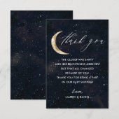 Over The Moon Thema Baby Shower Bedankkaartjes Bedankkaart (Voorkant / Achterkant)