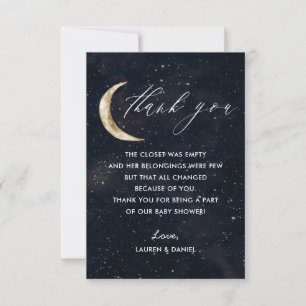 Over The Moon Thema Baby Shower Bedankkaartjes Bedankkaart