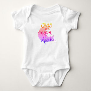 Over the Moon voor tante (kleur) Baby Bodysuit