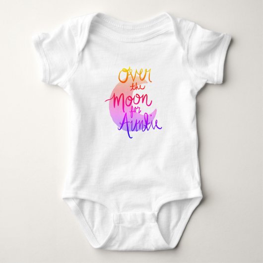 Over the Moon voor tante (kleur) Baby Bodysuit (Voorkant)
